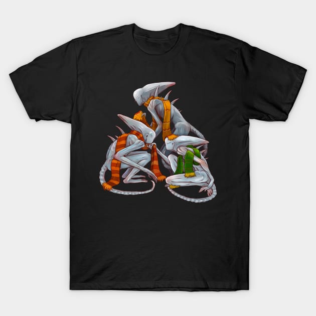 Neomorphs in scarves T-Shirt by Magical Forest